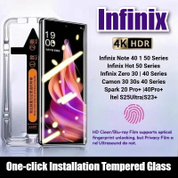 การติดตั้งกระจกนิรภัย ง่าย เข้ากันได้กับ Infinix Hot 50/50i/50Pro+,Infinix Note 40 40 Pro/40pro+ 50S