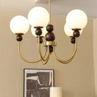 French medieval chandelier magic bean cream wind lamp American retro living room and study lamp