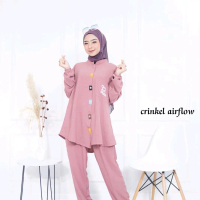 ONE SET CRINKLE / ONESET MURAH / SETELAN VIRAL / ONE SET CRINKLE AIRFLOW/ ONE SET LEMON