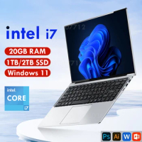14.1" Windows 11 Laptop Computer Intel Core i7 20GB DDR4 1TB 2TB SSD Notebook 1920*1080 Unlock Computer Office Study Gamer PC