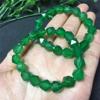 新款綠瑪瑙手鏈10毫米 冰種綠瑪瑙刻面單圈水晶手串男女