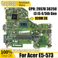 For ACER E5-573 Laptop Mainboard DA0ZRTMB6D0 NBMYH1100 NBMVM1100E61 NBMVM1100K 2957U 3825U i3 i5 4/5th Gen Notebook Motherboard