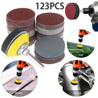 120Pcs 50mm Sanding Discs Pads Set 60-3000 Grit Abrasive Polishing Pad Kit For Dremel Rotary Tool Sandpapers Accessories