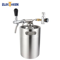 Beer Keg 5l Homebrew Beer Growler, Stainless Steel Pressurized Mini Keg Growler Kit Keg Spear Tap Dispenser for Party Picnic Use