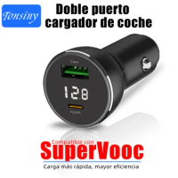 Tonsiny supervooc car charger adapter with 1,5 m C cable car charger for OPPO Find X5 Reno8/A96 compatible with 65W/50W cigarette lighter charger for oneplus realme