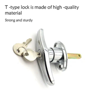 Door Opener T Lock Handle Rustproof Wear-resistant Security Locks Steel Core Pulling Lock Emergency Lockset Drawer 2