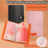 Buku Tabungan Tunai 2025 Kulit PU Anti Air Tahan Aus Kapasitas Besar Kantong Transparan Terlihat den