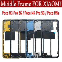 New Tested Middle Frame Plate Housing Bezel LCD Support Mid Faceplate Bezel For Xiaomi Mi Poco M3 M4 Pro 5G M5S Middle Frame