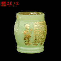 千年琉璃防水青玉佛教經文蓮花心經骨灰壇骨灰桶骨灰盅港罐