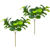 25.6Inch Artificial Plants Fiddle Leaf Fig Faux Ficus Lyrata Tree Fake Bushes Greenery For Garden Porch Window Box Decor