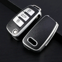 Penutup kunci lipat kereta, pemegang Sarung Fob untuk Audi C5, C6, R8, A1, A3, A4, A5, A6, A7, Q3, Q