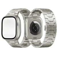 Stainless Steel Link Bracelet for Apple Watch Ultra 49mm Metal Watchband for IWatch 8 7 6 5 4 3 2 1 SE Fine Strap for Man Women