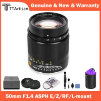 TTArtisan 50mm F1.4 ASPH MF Full Frame Camera Lens for Sony E Canon RF Nikon Z6 Z7 Sigma FP Lumix Leica L mount Cameras