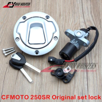 Motorcycle Ignition Switch Fuel Gas Cap Cover Seat Lock &amp; 2 Keys For CF MOTO 250SR 250 SR Racing version / ABS Models 2016-2021