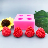 Fruit Strawberry Silicone Mould Fondant Chocolate Jelly Making Cake Tool Decoration Mold Oven Steam Available DIY Clay Resin Art