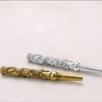 Pure brass cigarette rod dragon cigarette holder filter circulation type washable pipe handicraft ornament