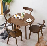 餐桌 北歐實木圓桌餐桌椅組合家用小戶型陽臺奶茶洽談圓形小餐桌