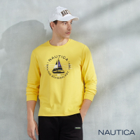 NAUTICA男裝 品牌帆船印花長袖T恤-黃