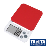 【TANITA】廚房矽膠微量電子料理秤&amp;電子秤-2kg/0.1g-新款-紅色(KJ-212-RD)