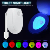 Smart Toilet Night Light 7Colors PIR Motion Sensor Toilet Lights LED Waterproof Night Lamp Toilet Bowl Lighting For Bathroom