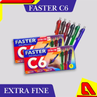 BOLPEN PULPEN BOLPOIN FASTER C6 / FASTER C-6/ EXTRA FINE 0.7mm/BOLPOIN CLICK PAK