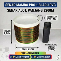 Bladu PVC + Senar Mambo Pro Gulungan Layangan Tebal 1mm [Size 0.40mm / 0.50mm / 200 Meter] Senar Siz