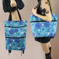 New fashion folding wheel shopping bag household trolley tugboat bag shopping shopping cart easy shopping