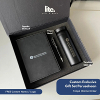 Hampers corporate, Souvenir Kantor, Buku Notes/ Agenda A5/A6 + Pulpen + Tumbler Stainless, Elegant G