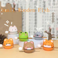 Wooden Fish Small Wooden Fish Rhythm Percussion Ornaments Percussion Instrument Frog Teddy bear Wooden Carving Ornaments Gifts