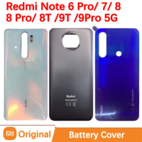 Original Rear Battery Cover For Xiaomi Redmi Note 8 Pro 6 7 8T 9T Back Door Housing Phone Parts Mi Note 3 10 Lite Replacement