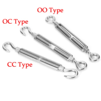 1Pcs M4~M24 Oc Oo Cc Type Turnbuckle 304 Stainless Steel Wire Rope Tension Device Sun Shade Sail Tarpaulin Installation Tools