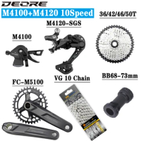 Deore M4100 1x10 Speed Groupset MTB Bike Derailleurs Shifter With M5100 Crank 10V Chain Flywheel 36/42/46/50T Bicycle Cassette