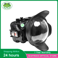 Seafrogs Underwater Camera Housing With 6" Glass Dome Port For Canon EOS M6 Mark II 18-55mm 18-150mm 15-45mm 22mm Diving Case