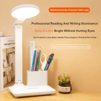 Led Folding Table Lamp Pluggable With Pen Holder Bedside Lamp For Children Writing Lamps Bright Office Desk study lamp Reading