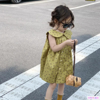 [ 夏季新款可愛波點純棉背心裙 韓版女童時尚小清新洋氣洋裝 女童波點洋裝 女童洋裝 女童洋裝夏天 女童韓版