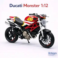 Newray Diecast Motor Ducati Monster 796 No 46 1:12 Mainan Pajangan Bahan Besi Panjang 17 cm