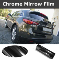 Premium Black Chrome Mirror Vinyl Wrap High Stretch With Air Bubble Free Flexible Chrome Black Film Car Wrap Size:1.52*20M/Roll
