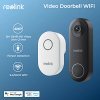 Reolink 2K+ Video Doorbell WiFi &amp; PoE Smart Outdoor Home Video Intercom Human Detection Wired Door Bell with Chime Support Alexa