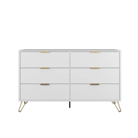 KitchenZ 4FT Eudora Series Display Cabinet with 6 Drawers - HMZ-FN-DC-E7540-WT Furniture