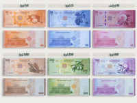 A New Crown Edition 2025 Syria in the year 10-500 Pound   Banknotes   A complete set of six pieces  