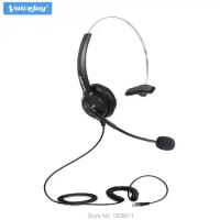 Hands-free Call Center Noise Cancelling Corded Monaural Headphones Headset with Mic for Desk Telephone -4-Pin RJ9 Crystal plug