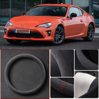 Alcantara Anti-Slip Black Suede Leather Car Universal Steering Wheel Cover For Toyota 86 Car Accessories