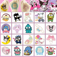 20Pcs Sanrio Tattoo Stickers Waterproof Cute Kuromi melody Sticker Funny Cartoon Kids Girls Christmas Birthday Gift Reward Toy