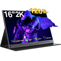 UPERFECT 16" 2.5K 144hz / 120hz Portable Monitor 2560*1600 16:10 100%sRGB 400Cd/m² Travel Gaming Display for Laptop Switch PS4