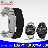 Watchband For CASIO EQW-A1000/A1100/M1100 Series Metal Stainless Steel Watch Chain Accessories Men's Bracelet 13mm wristband