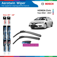 Bộ gạt mưa BOSCH AeroTwin 26 & 18 inch, Honda Civic đời xe 2012 đến 2017, gạt nước Civic