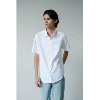 LARUSSO Kemeja Basic Poplin Pendek - White L001