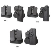 IMI Glock Gun Holster Hunting Tactical Combat Holster For G17 M92 1911 Pistol Holder Airsoft 9mm Case With Clip Magazine Pouch