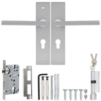 European Style Door Handle Lock Indoor Bedroom Living Room Mechanical Security Lockset for 35-45mm Thickness Door Frame