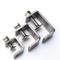 1Pcs Hex bolt Nuts C-type Clamps Steel U steel lifting fixture I-beam Clamp tube slot pipe clamp Heavy sling clamping fittings